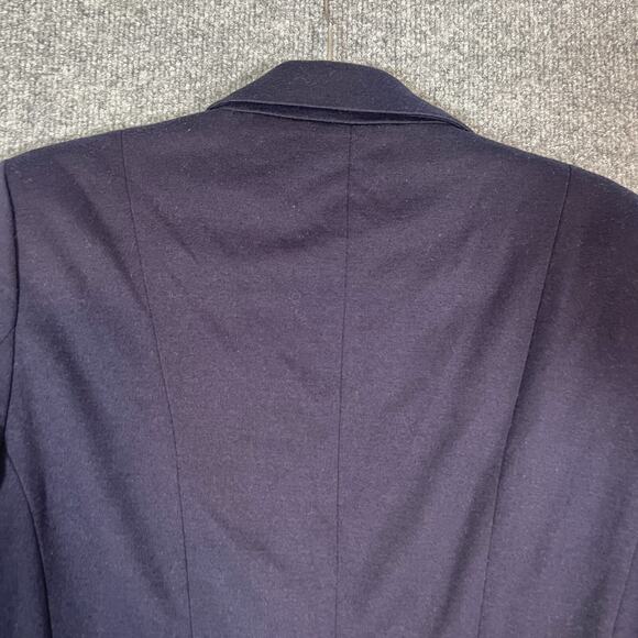 H&M Blazer Womens 12 Blue 4 Button Jacket Long Sleeve Comfort Shoulder Padding - Picture 9 of 9